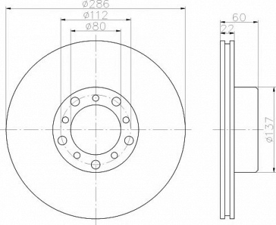 HELLA PAGID 8dd355100791 -  Тормозной диск